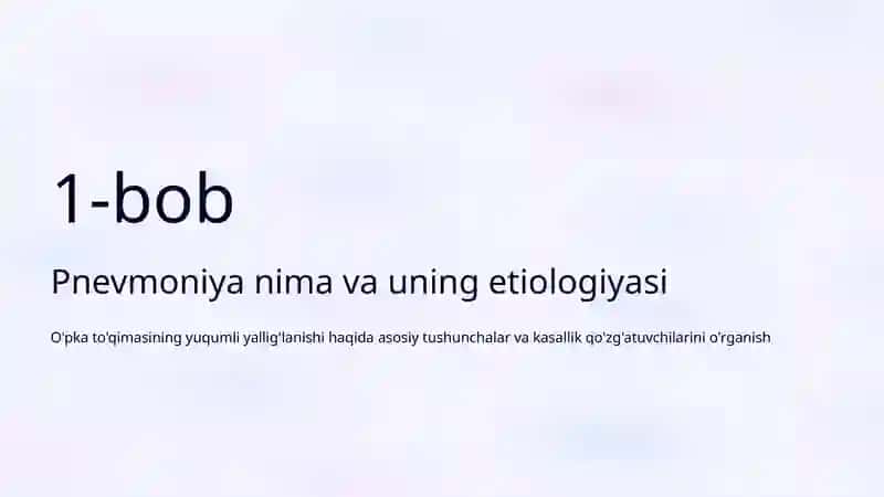 Pnevmoniya: Etiologiyasi, Klinikasi va Differensial Diagnostikasi 2