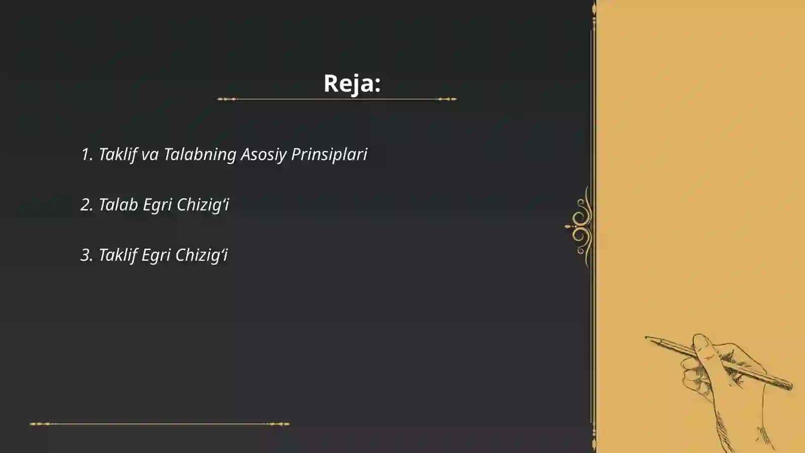 Taklif va Talabning Asosiy Prinsiplari 2