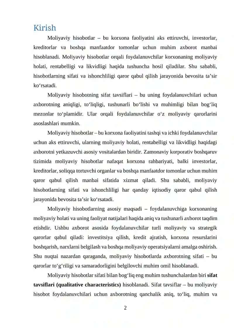 Moliyaviy hisobotlardagi sifat tavsiflari 2