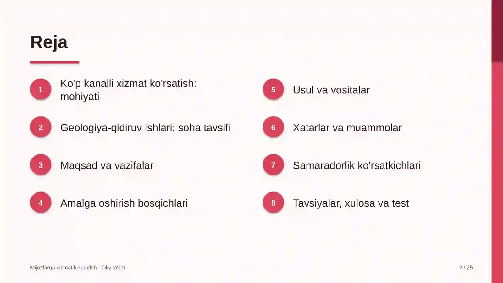 geologiya qidiruv ishlarida ko'p kanalli xizmat ko'rsatishni yo'lga qo'yish 4679 2