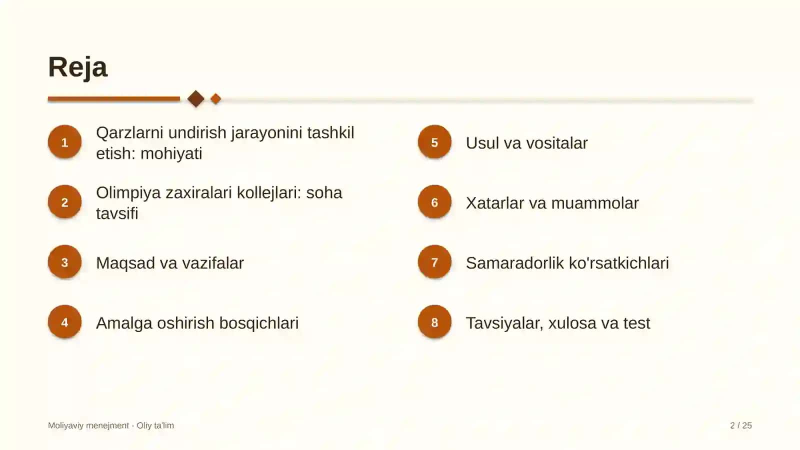 olimpiya zaxiralari kollejlarida qarzlarni undirish jarayonini tashkil etish 1858 2