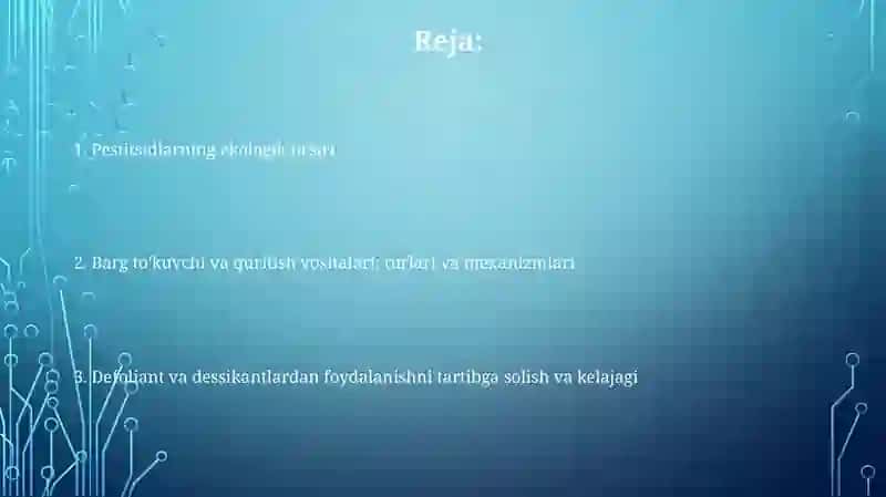 Pestitsidlarning qishloq xojaligida ishlatilish 2