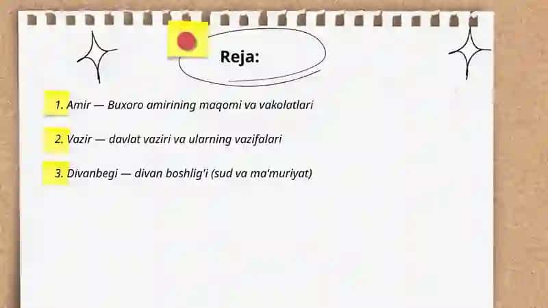 Buxoro amirligida mansablar 2