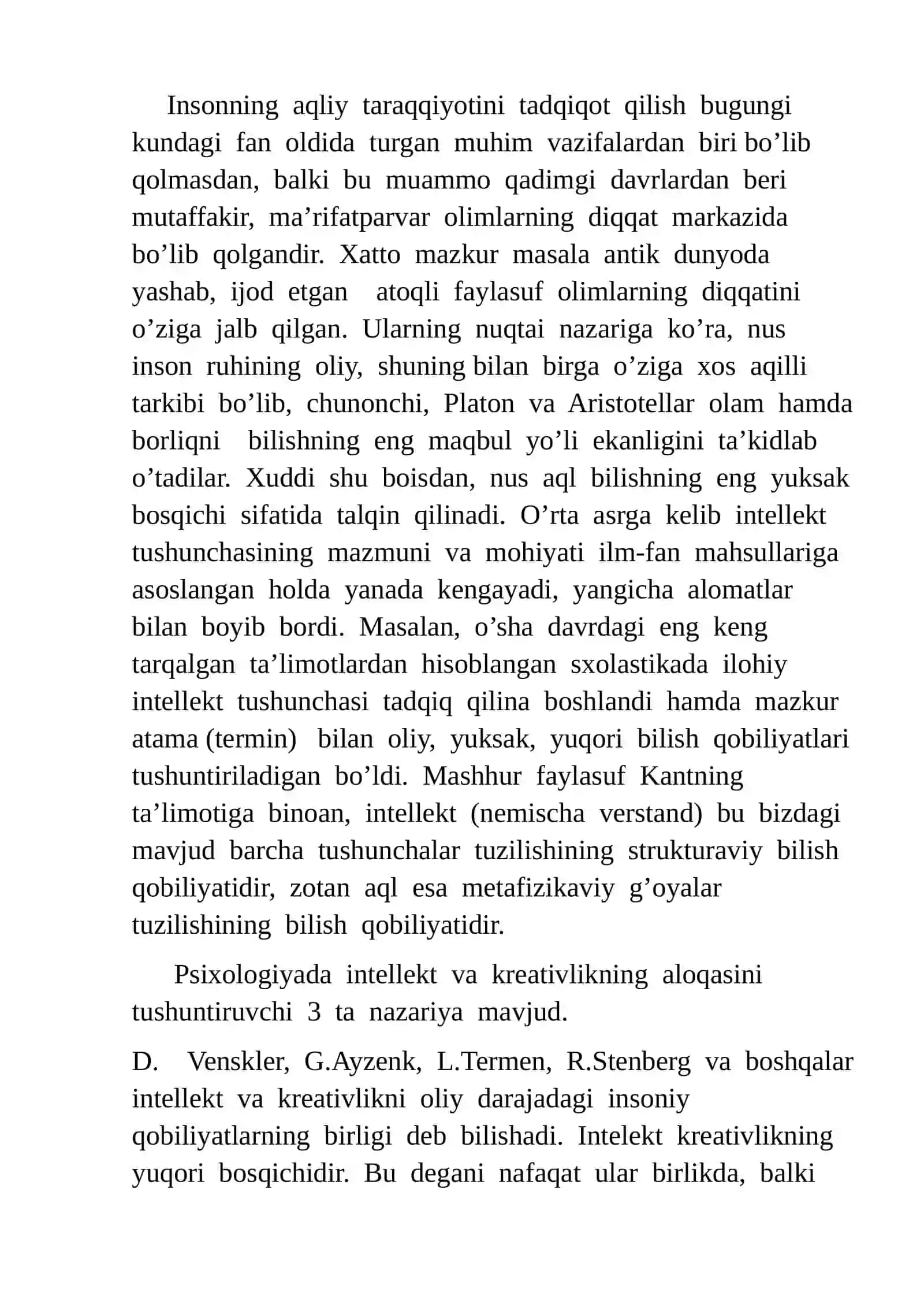 Intellekt va kreativlik nazariyalari 2