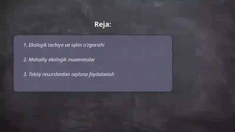 Ekalogik tarbiya. 2
