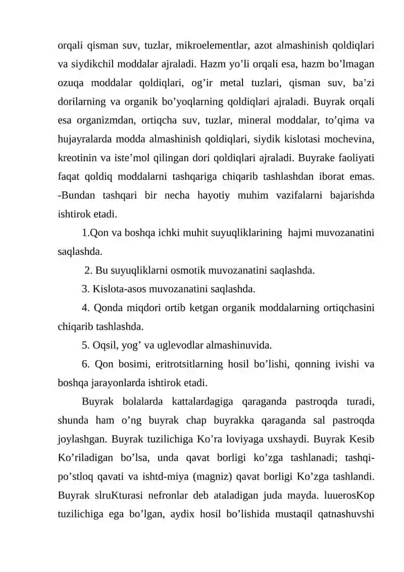 Ayiruv organlarining yoshga bog’liq xususiyatlari 2
