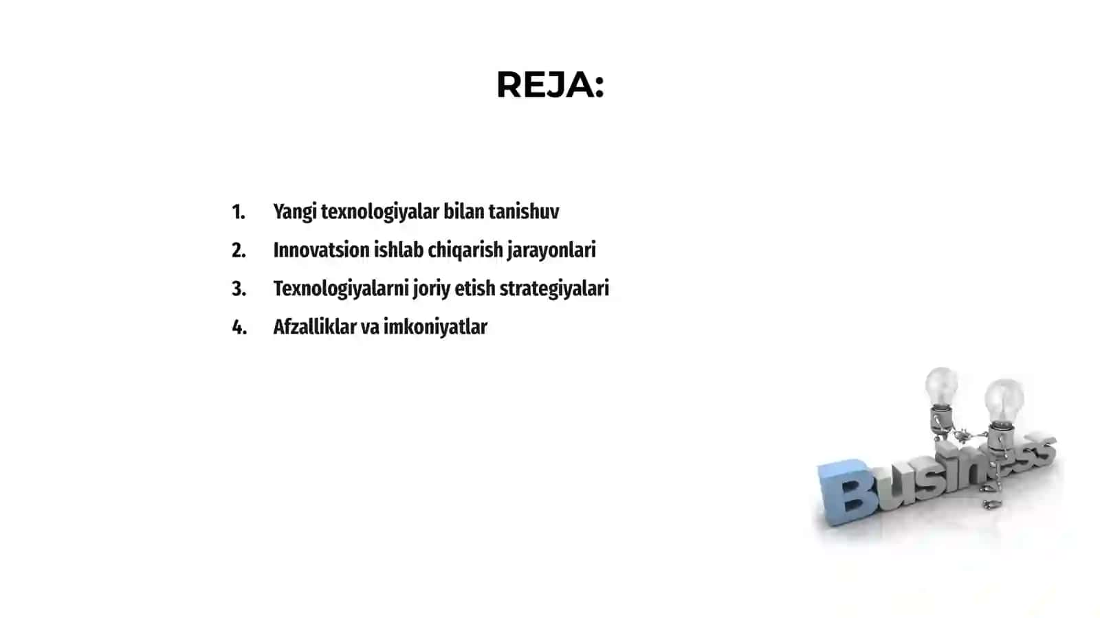 Yangi innovatsion texnologiyalarni ishlab chiqarishga joriy etish 2