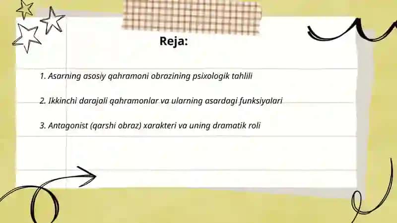"Yulduzlar mangu yonadi" asarida obrazlar tahlili 2