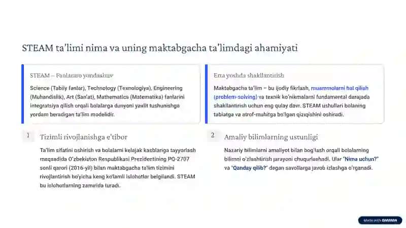 Maktabgacha ta'limda STEAM laboratoriyalarini tashkil etish: Bolalarning texnik ijodkorligi va muhandislik ko‘nikmalarini rivojlantirish 2