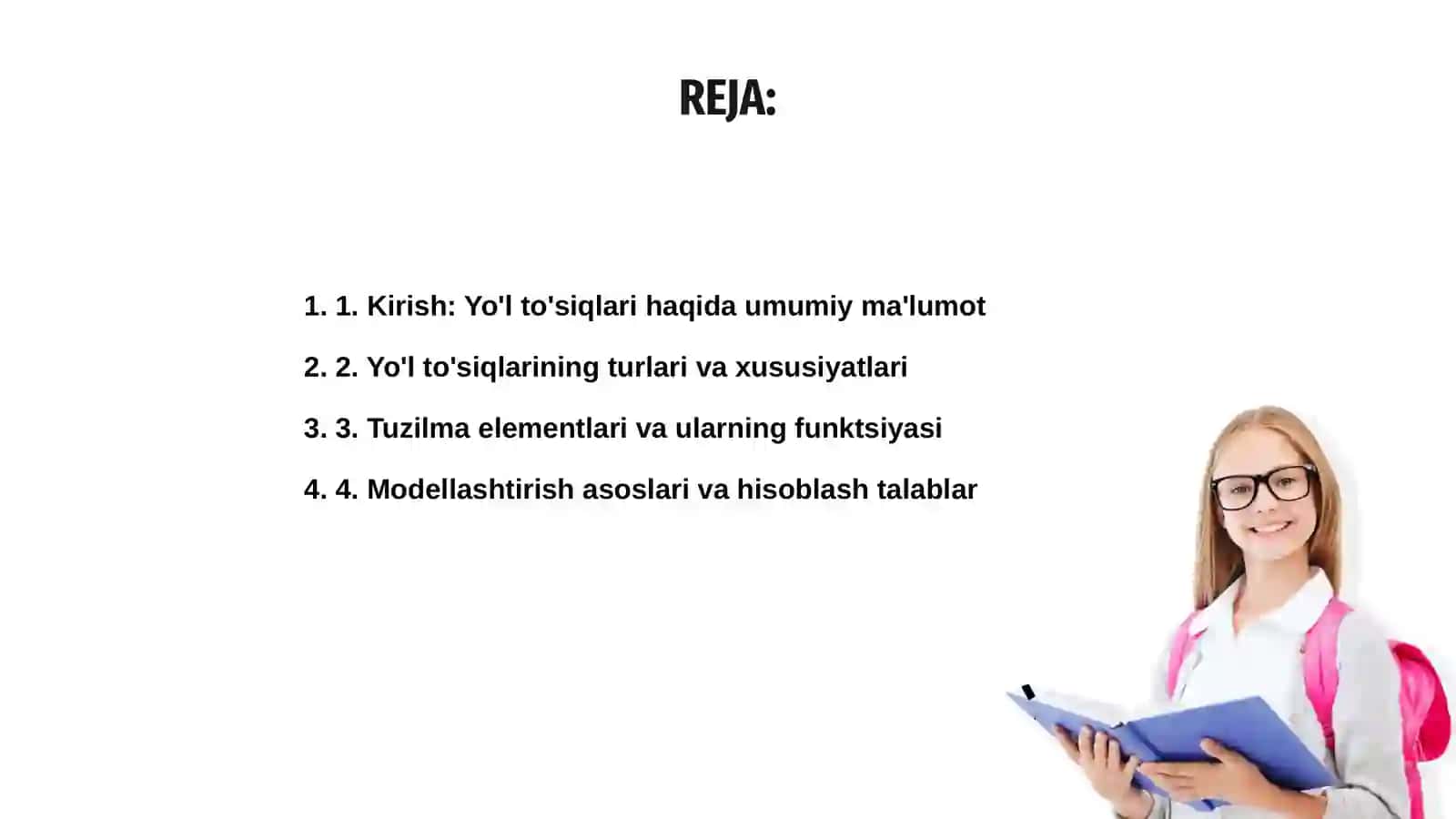 Yo'l to'siqlarini tuzilmasini tuzish va hisoblash 2