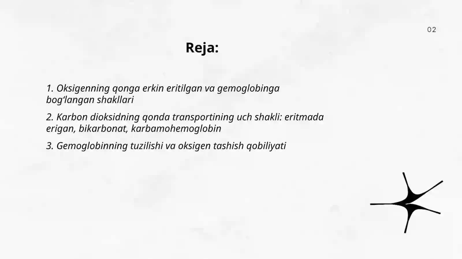 Oksigenning qonga erkin eritilgan va gemoglobinga bog‘langan shakllari 2