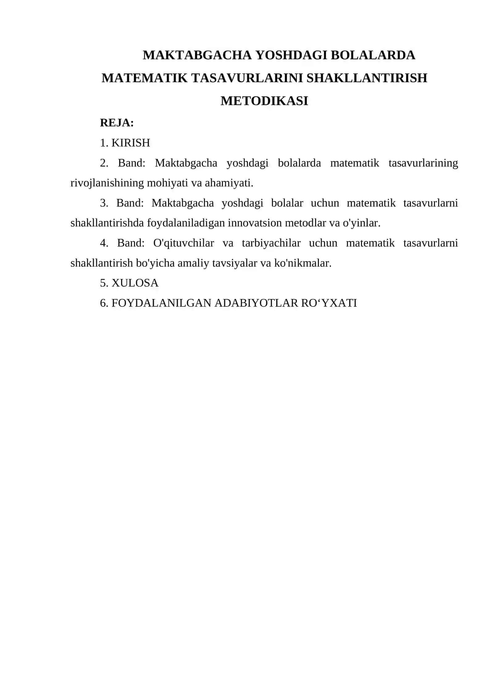MAKTABGACHA YOSHDAGI BOLALARDA MATEMATIK TASAVURLARINI SHAKLLANTIRISH METODIKASI 2