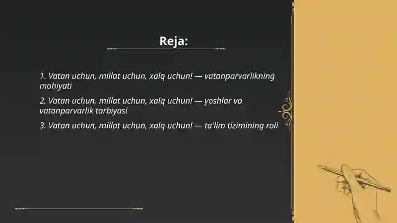 Vatan uchun, millat uchun, xalq uchun! 2