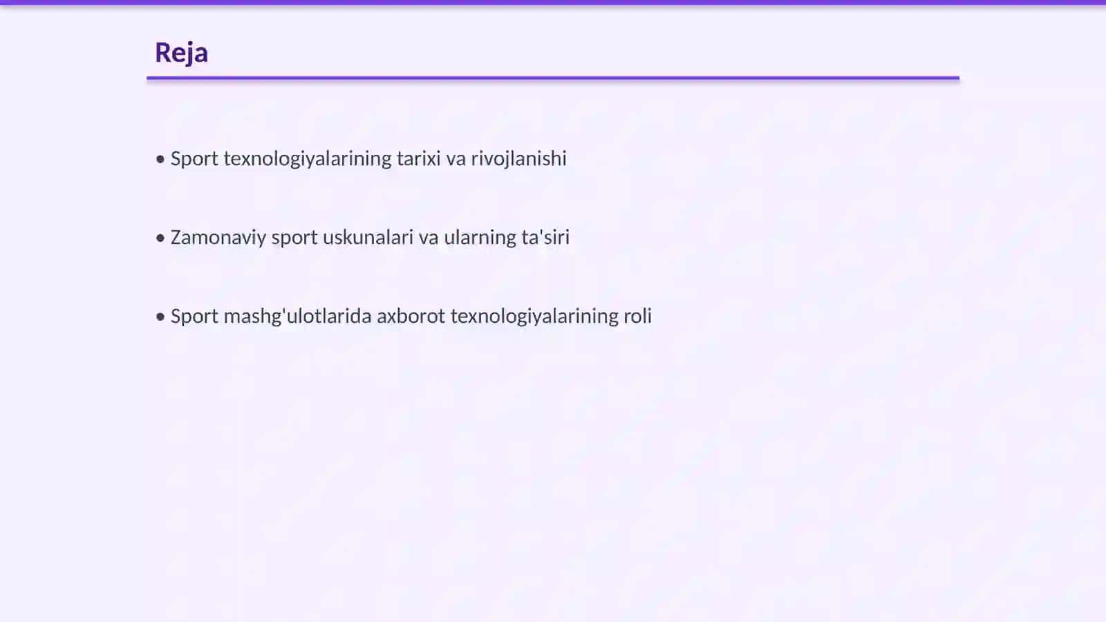 Sport mashg'ulotlaridagi zamonaviy texnologiyalar; Sportning nazariy asoslari 2