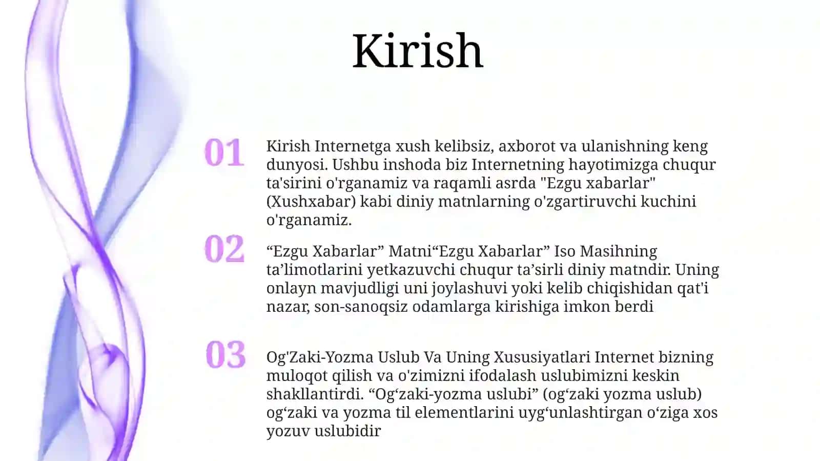 Internet Hayotimizda. “Ezgu Xabarlar” Matni. Og’Zaki-Yozma Uslub Va Uning Xususiyatlari 2