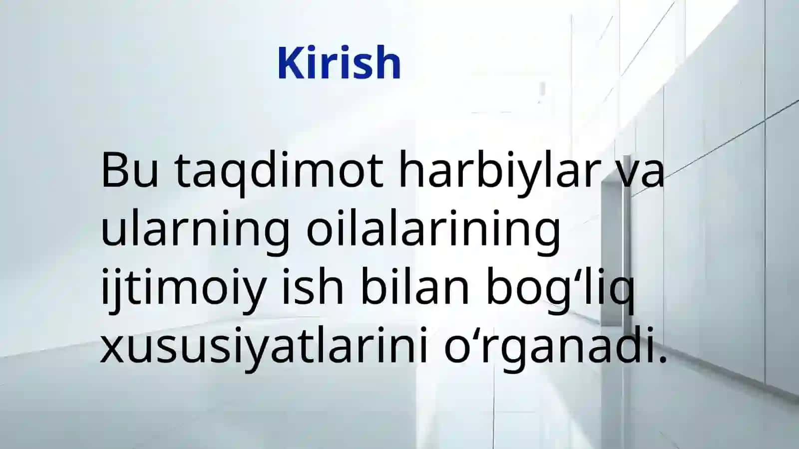 Harbiylar va ularning oilalarining ijtimoiy ish bilan bog‘liq xususiyatlarini o‘rganish 2
