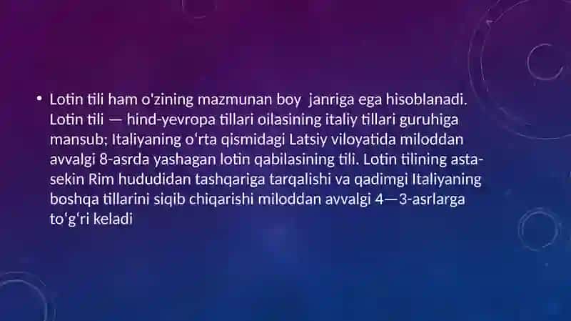 Lotin tili damaqollarning tutgan o’rni 2