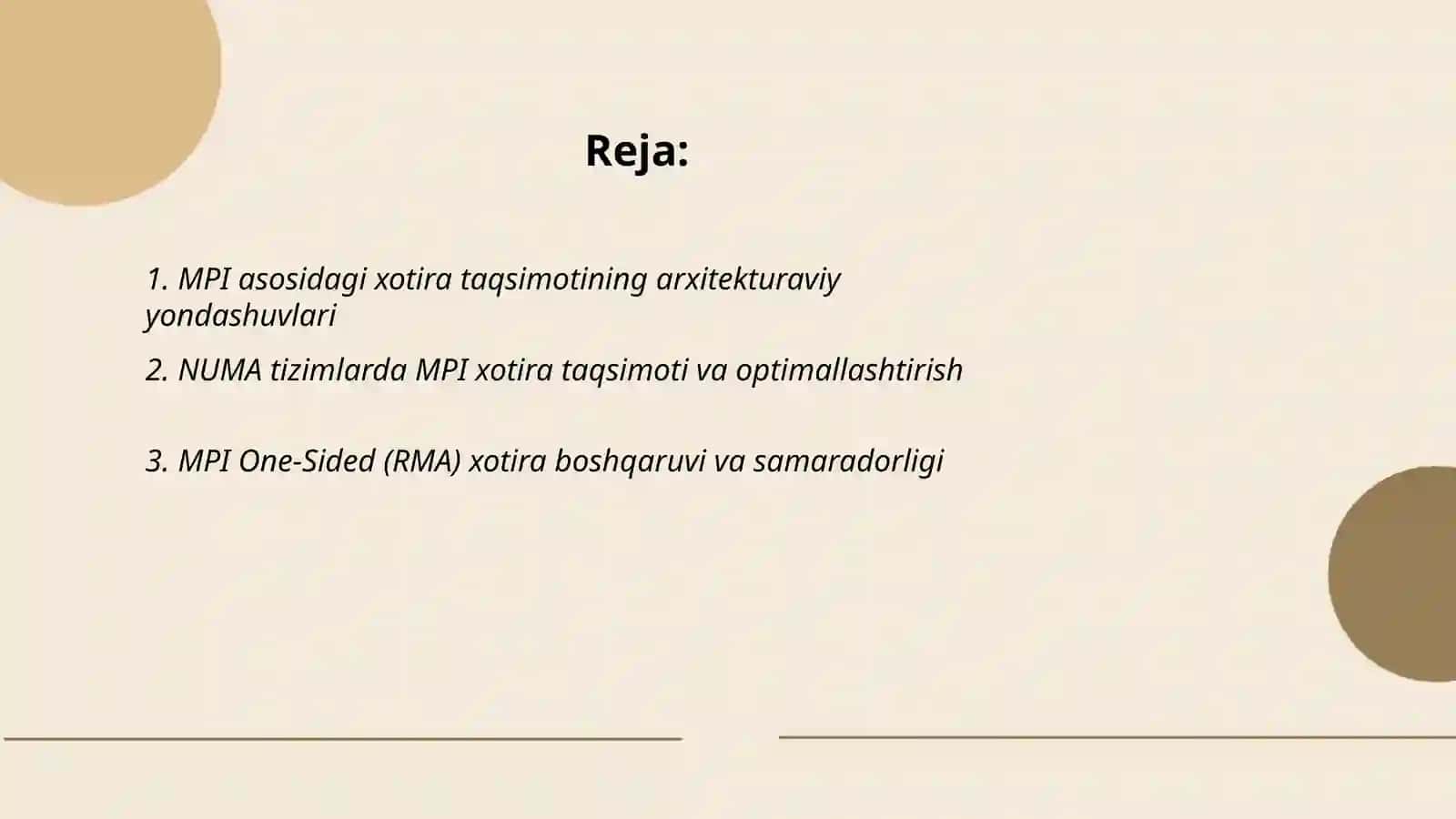 MPI asosida taqsimlangan tizimlarda xotira taqsimoti, marshrutlash, optimallashtirish muammolari va yechimlari 2