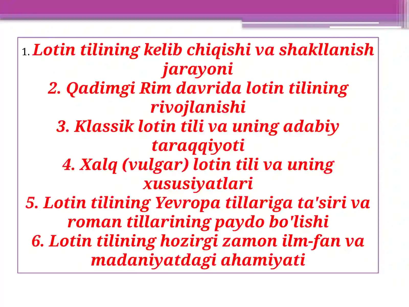 Lotin tilining tarixi 2