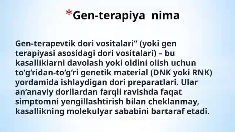 Gen-terapevtik dori vositalari 2