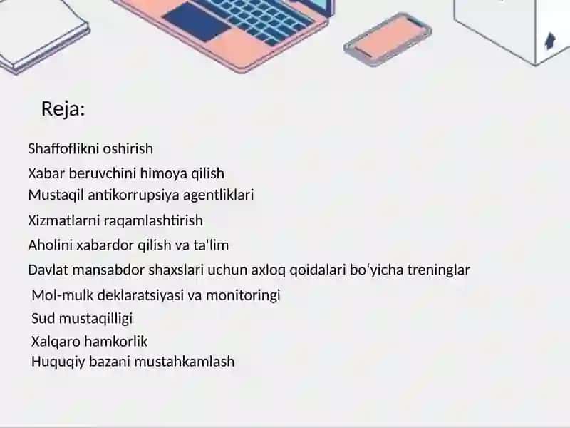 Korrupsiya va uning asoratlariga qarshi kurashish borasida taklif va mulohazalar 2