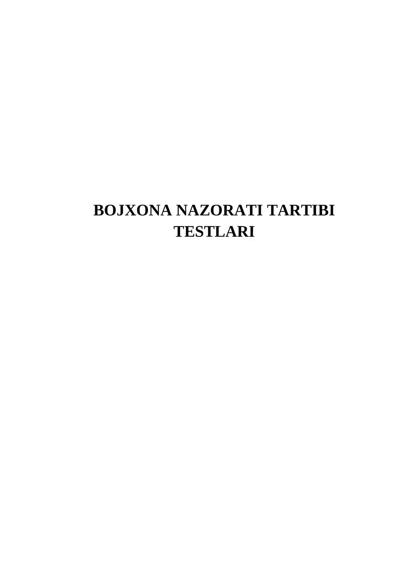 BOJXONA NAZORATI TARTIBI TESTLARI 2