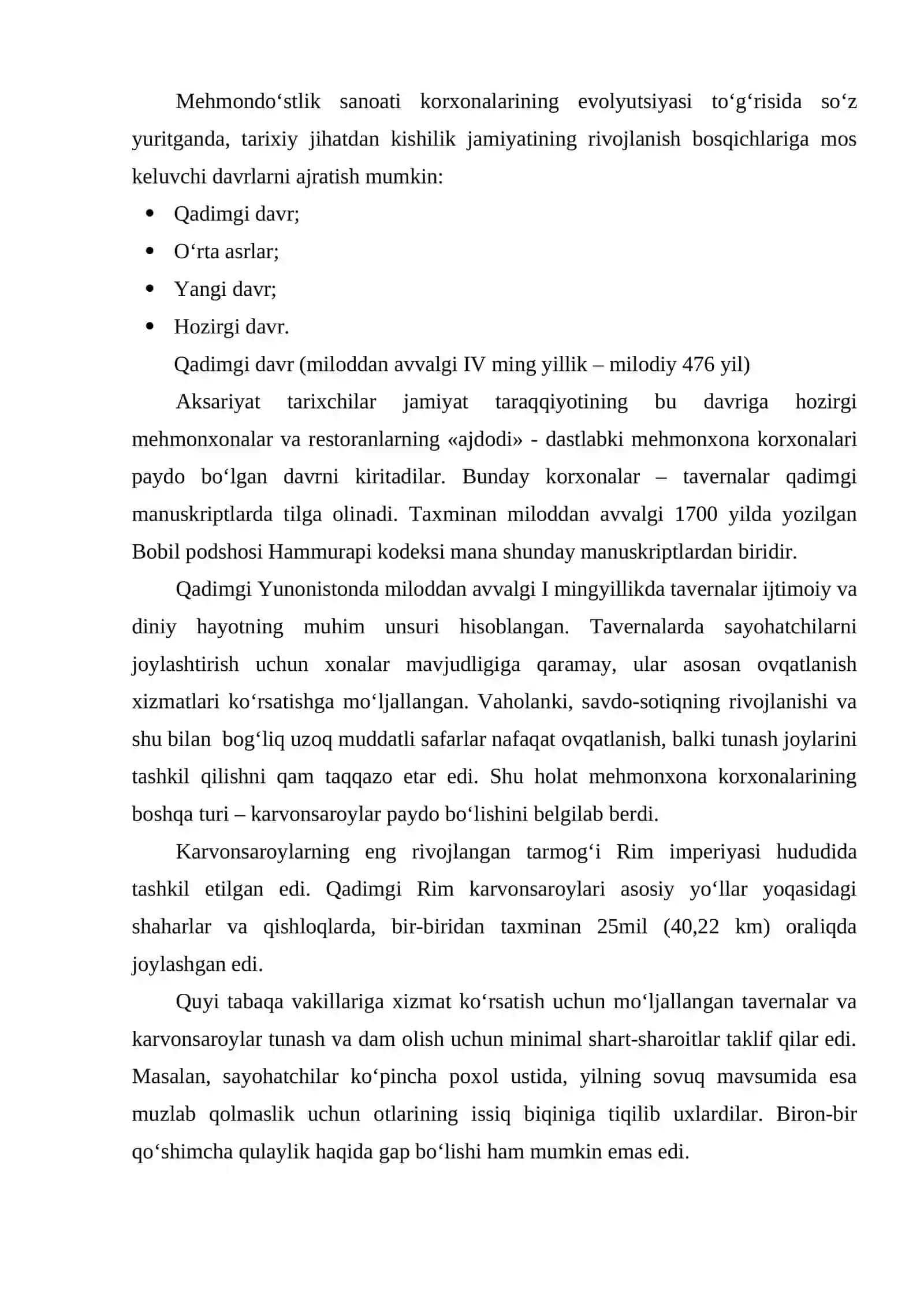 Mehmonxonaning asosiy jarayonlari va qurilmalari tushunchasi 2