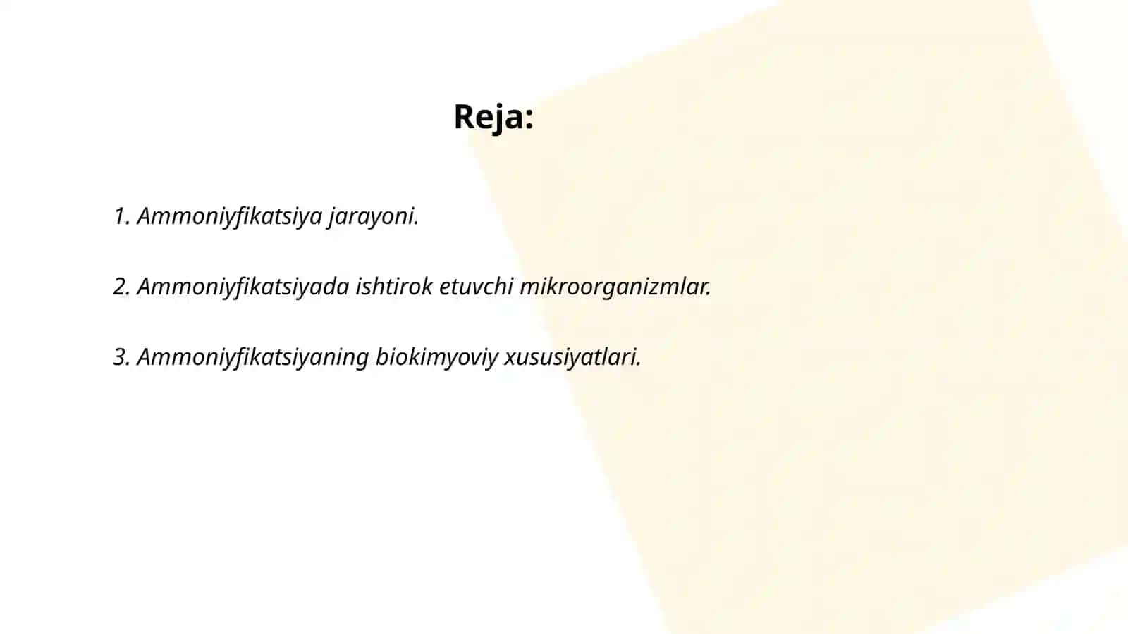 Ammoniyfikatsiya, denitrifikatsiya va nitrifikatsiya jarayoning biokimyoviy xususiyatlari 2