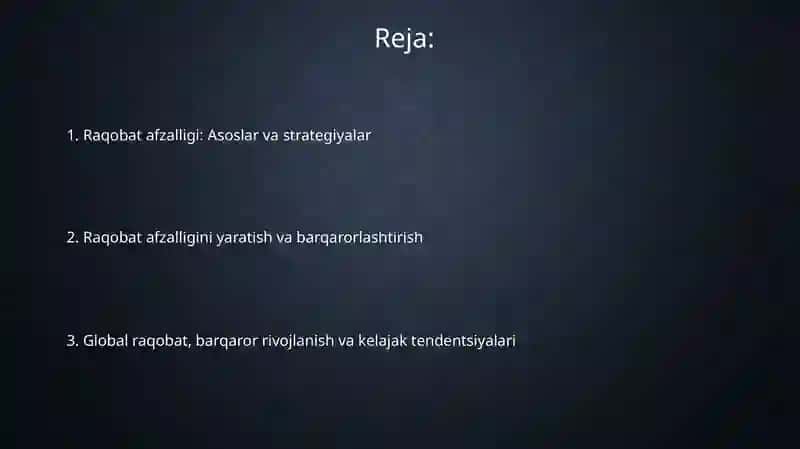 Raqobat Afzalligining Asoslari 2