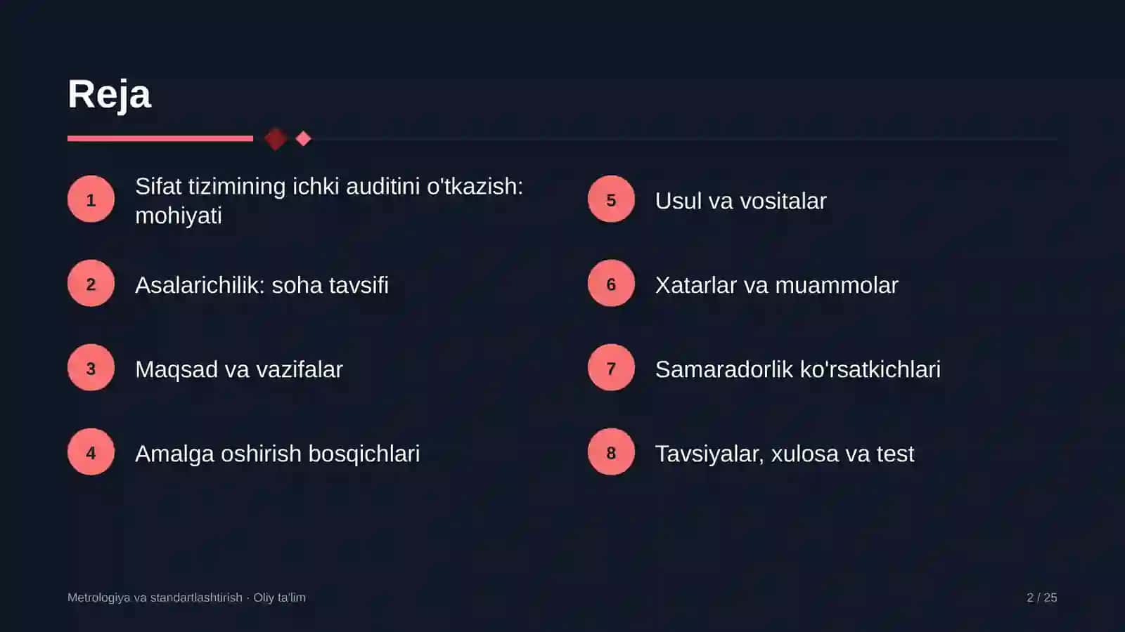 Asalarichilikda sifat tizimining ichki auditini o'tkazish 2
