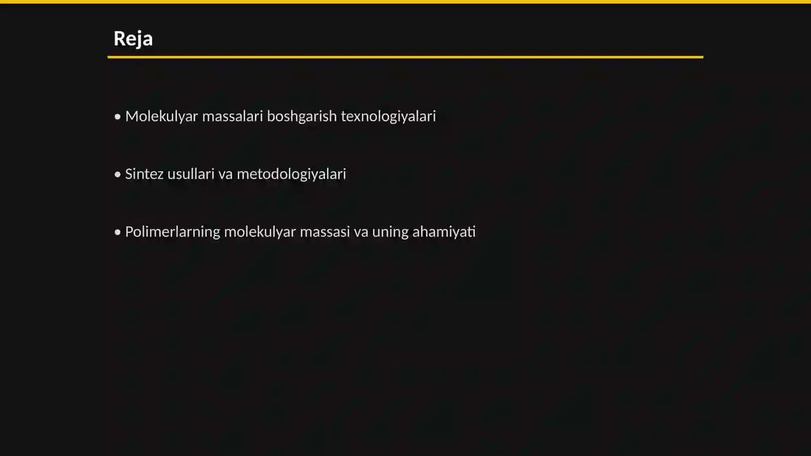 Molekulyar massalari boshgarilgan polimerlar sintezi va ulaming molekulyar-massaviy xarakteristikalari 2
