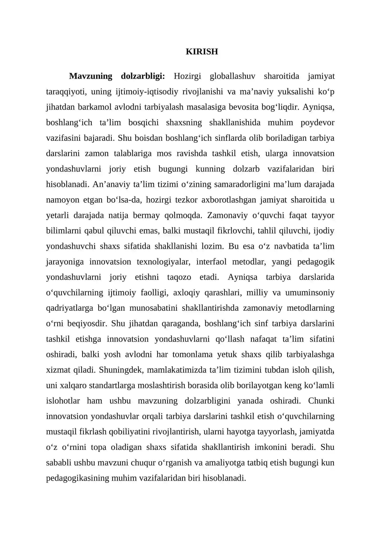 Boshlang‘ich sinf tarbiya darslarini tashkil etishga innovatsion yondashuv 2