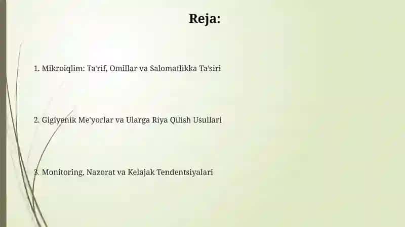 Mikroiqlim va Gigiyenik Me'yorlar 2