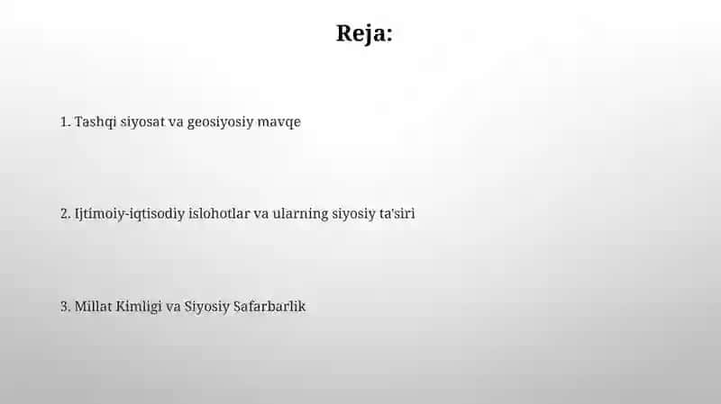 Qayta qurilish yillarida Òzbekistondagi ijtimoiy va siyosiy vaziyat 2