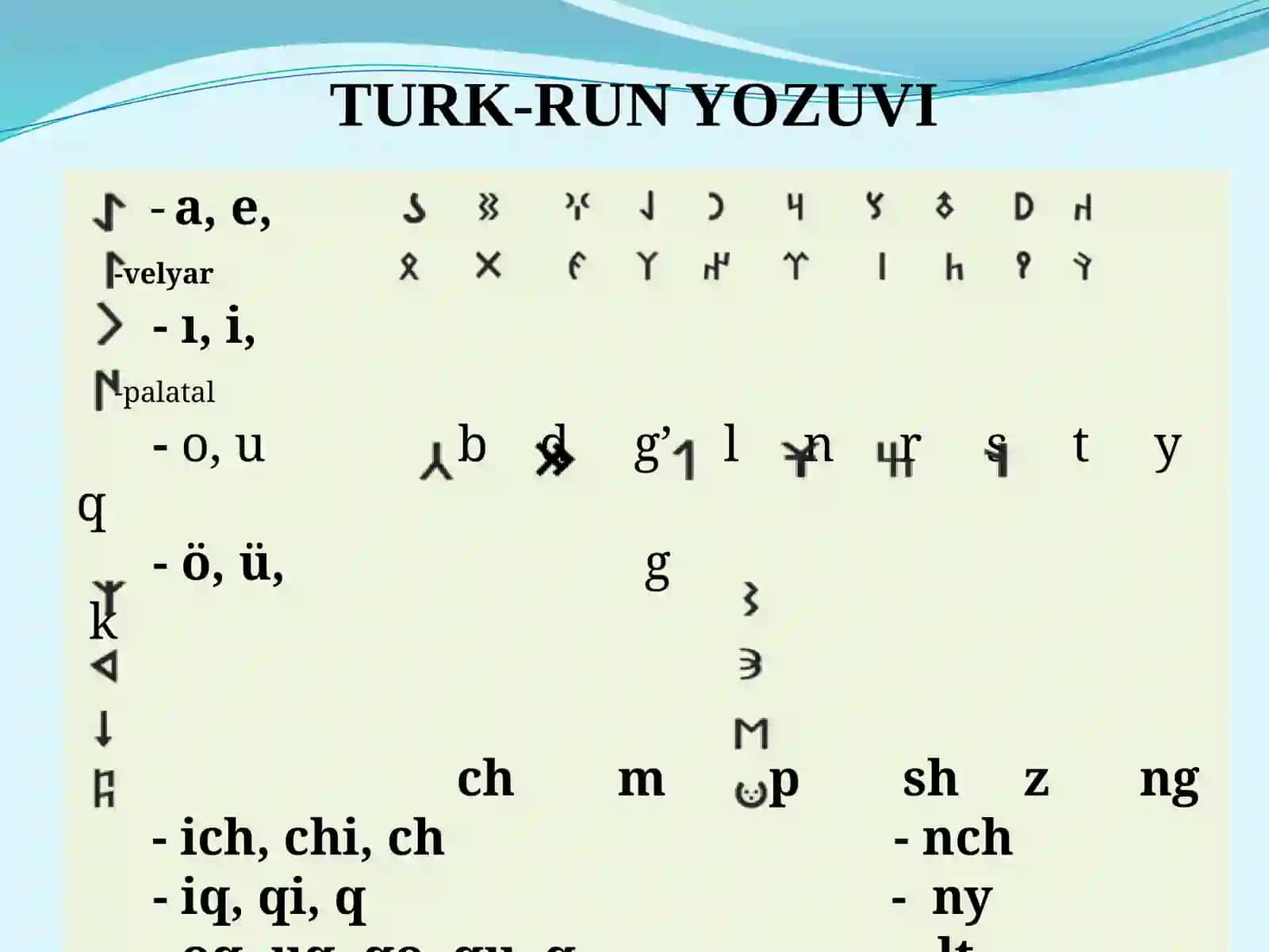 Qadimgi turkiy manbalar, ularning o‘rganilish tarixi. Qadimgi turkiy til fonetik tizimidagi o‘zgarishlar, uning harfiy ifodalari 2