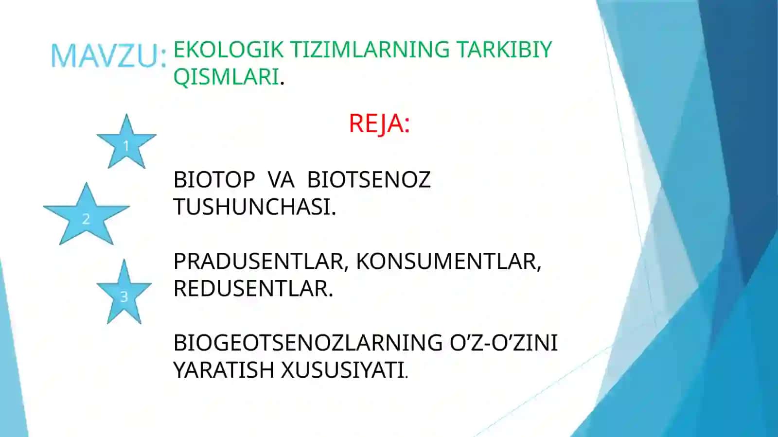 EKOLOGIK TIZIMLARNING TARKIBIY QISMLARI 2
