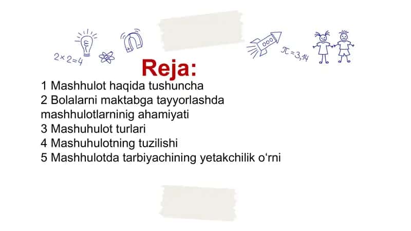 Mashg'ulotlar va ularning ahamiyati 2
