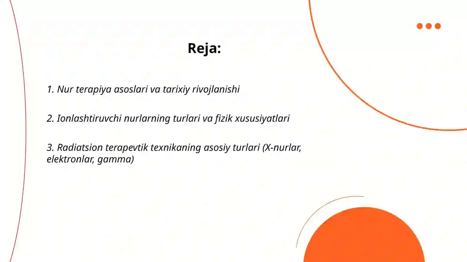 Nur terapiya usullari. Radiatsion terapevtik texnika. Nur terapiyasi biologik asoslari. Ionlashtiruvchi nurlar biologik effekta 2