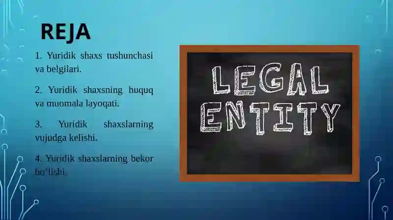 Yuridik shaxlar–fuqarolik huquqining subyekt isifatida 2