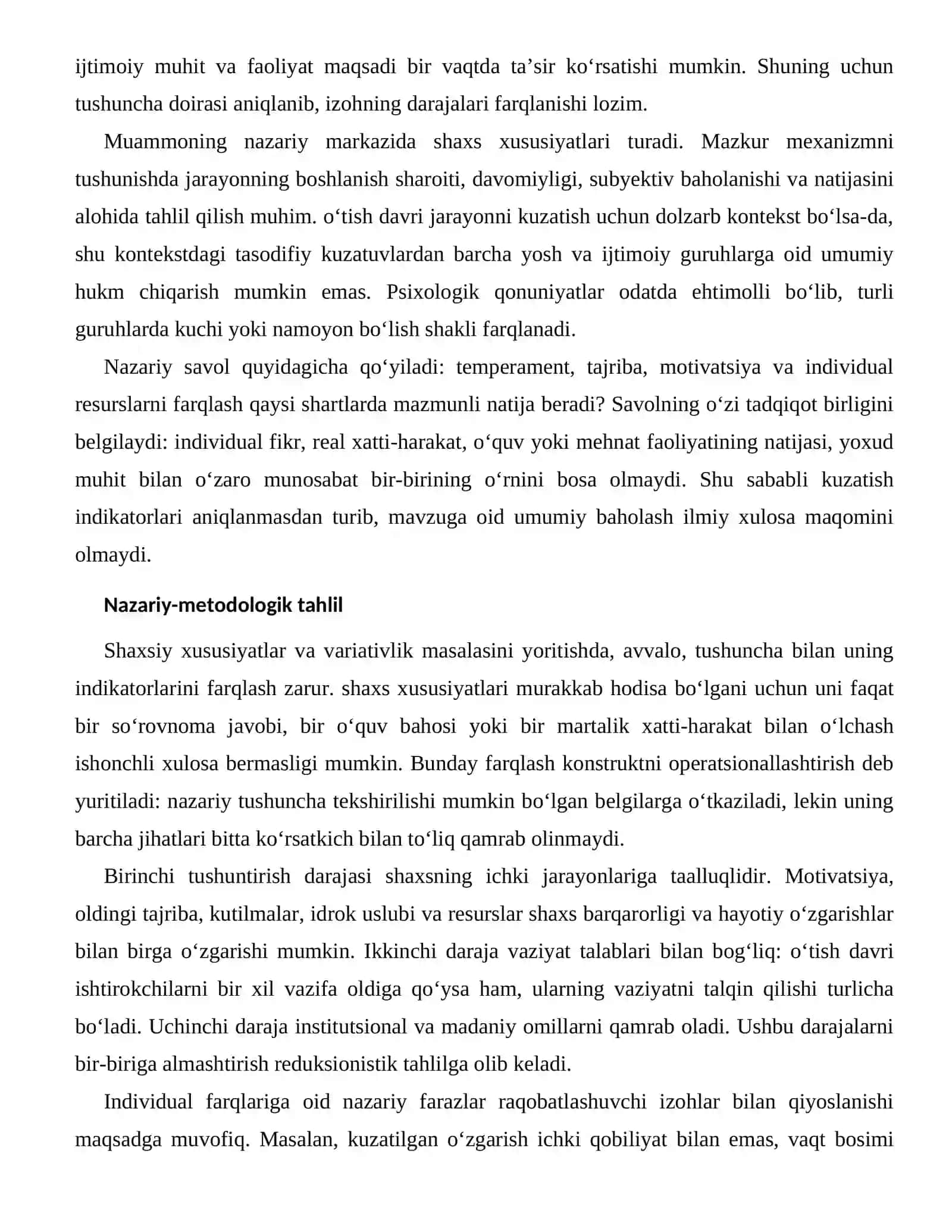 Shaxs Barqarorligi va Hayotiy O‘zgarishlarning Individual Farqlari 2