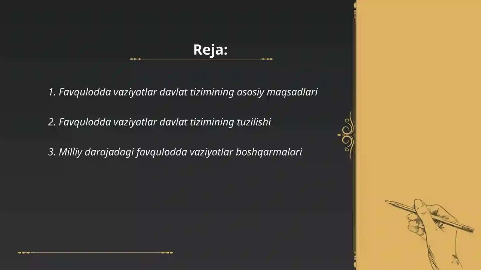 Favqulodda vaziyatlar davlat tizimining tuzulishi ularning bosqichlari va ishlash faoliyati 2