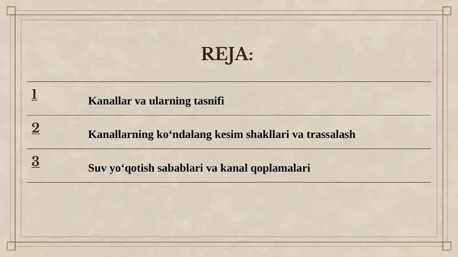 Kanallar va ularning tasnifi 2
