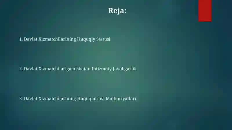 Davlat xizmatchilarining huquqiy maqomi 2