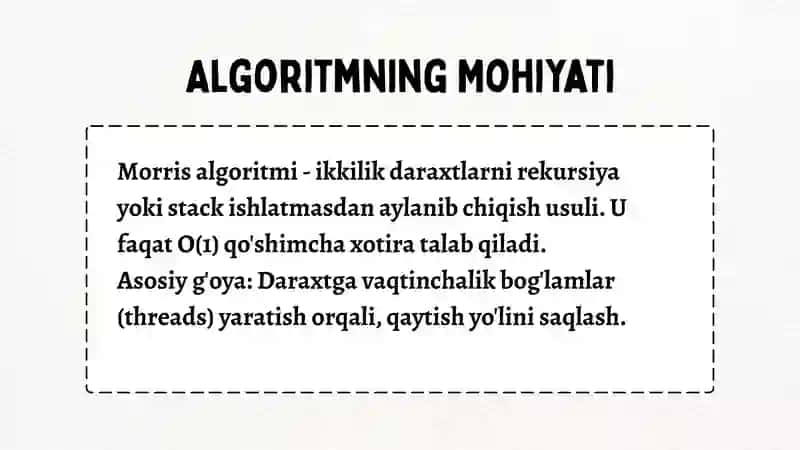 Morris algoritmi 2