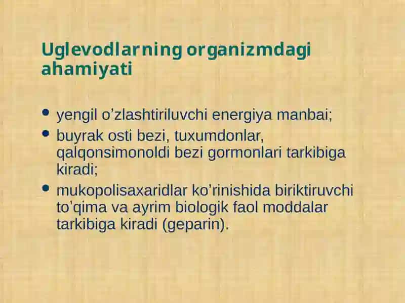 Karbonsuvlar almashinuvi patofiziologiyasi 2