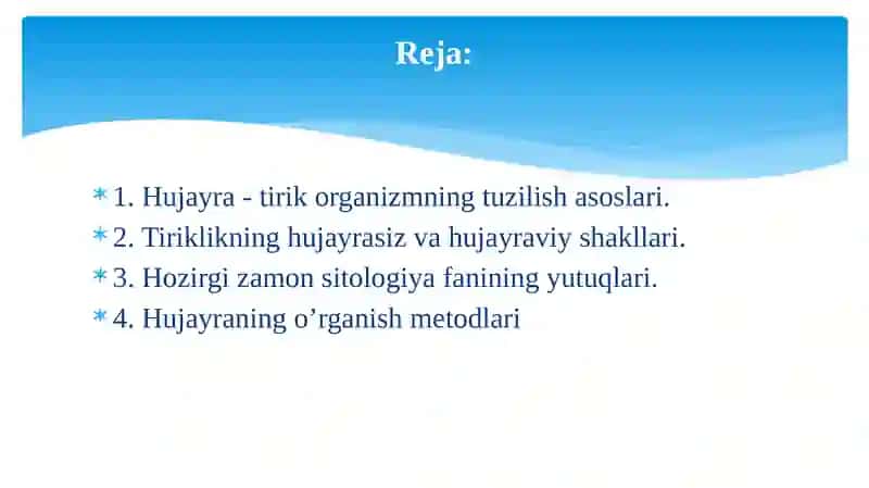 HUJAYRA TIPLARI, TUZILISHI VA O’RGANISH USULLARI 2