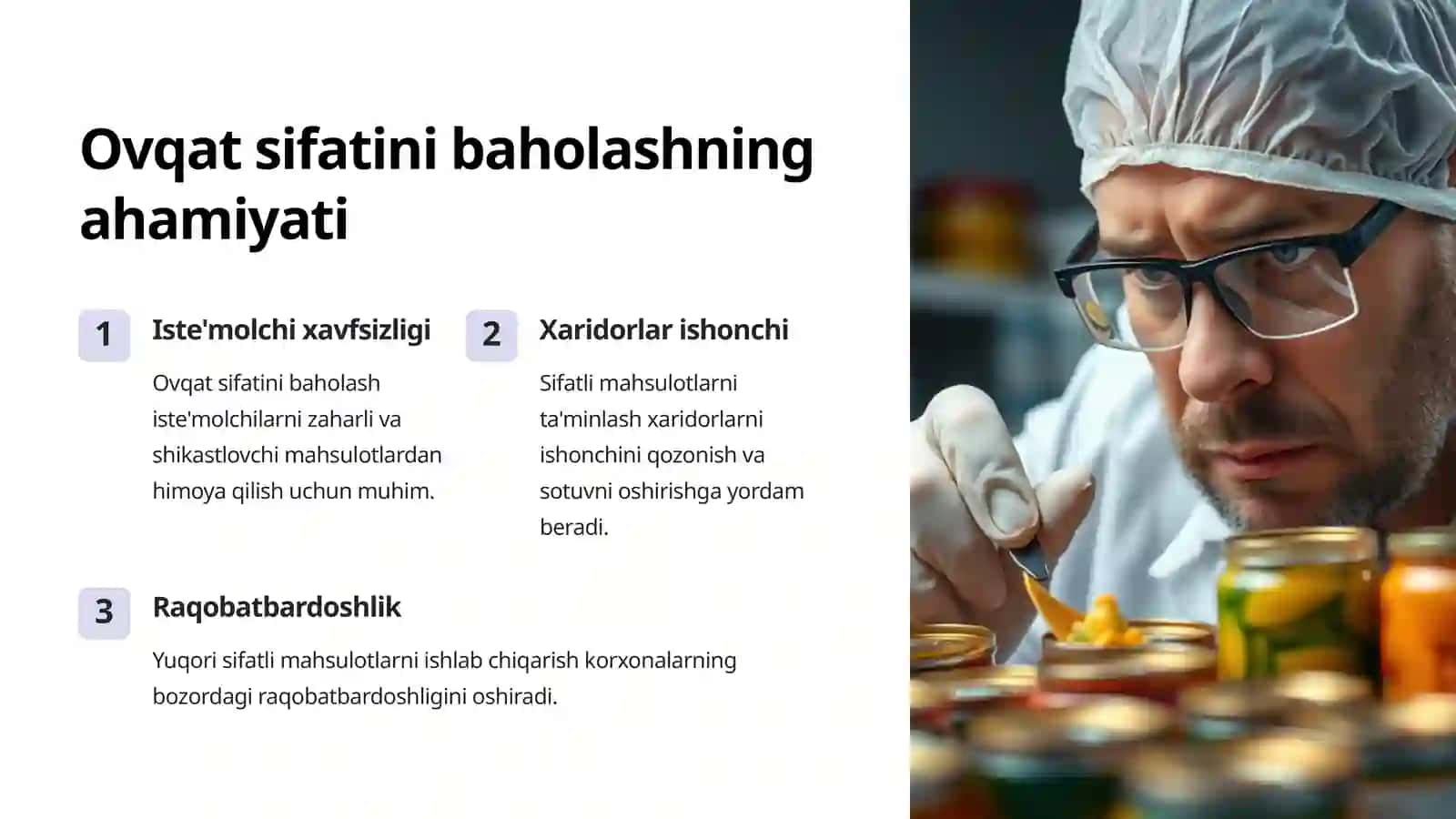 Ovqat mahsulotlarining sifatini gigiyenik baholash 2