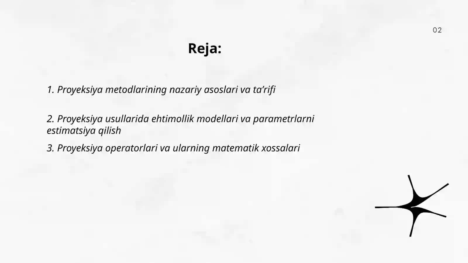 Matematik-statistik metodlar orqali proektiv metodlarni statistik o’rganish 2