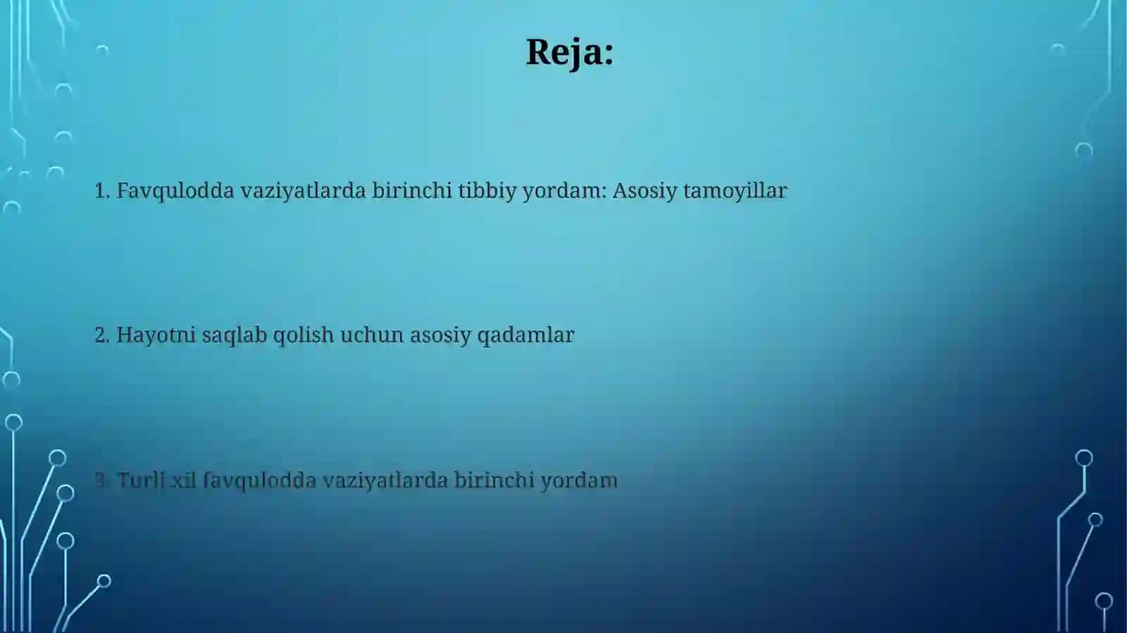 Favqulodda vaziyatlarda shifokorgacha bo'lgan tez tibbiy yordam ko'rsatish 2