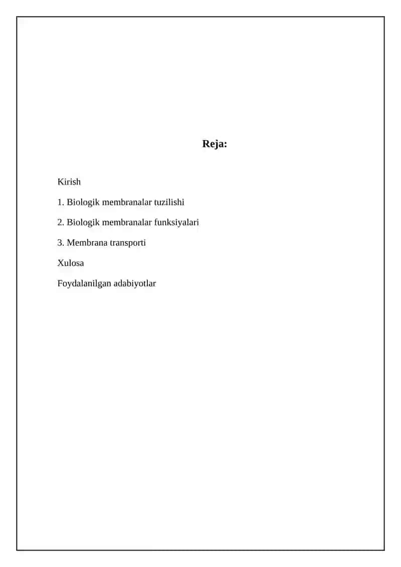 Biologik membranalar tuzilishi 2